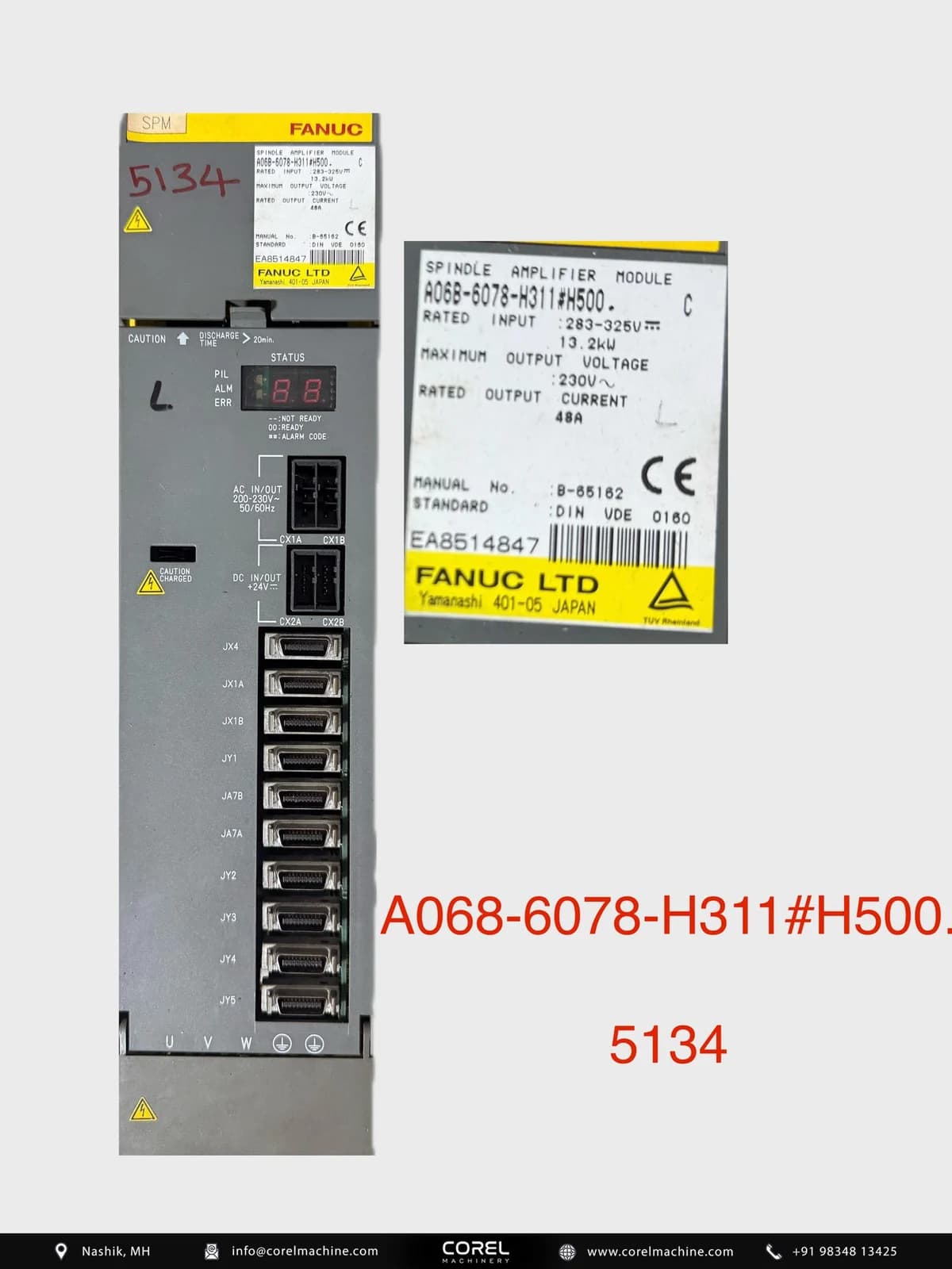 Used FANUC A068-6078-H311#H500. — Spares
