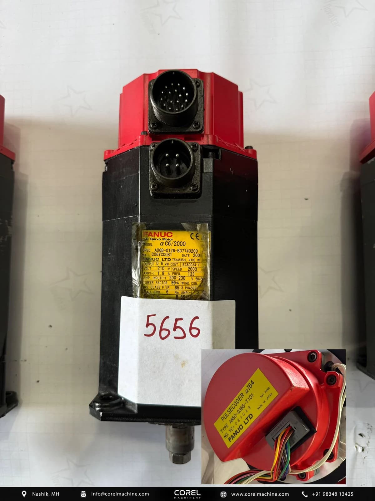 Used FANUC A06B-0126-B077#0200 AC SERVO MOTOR — Motors