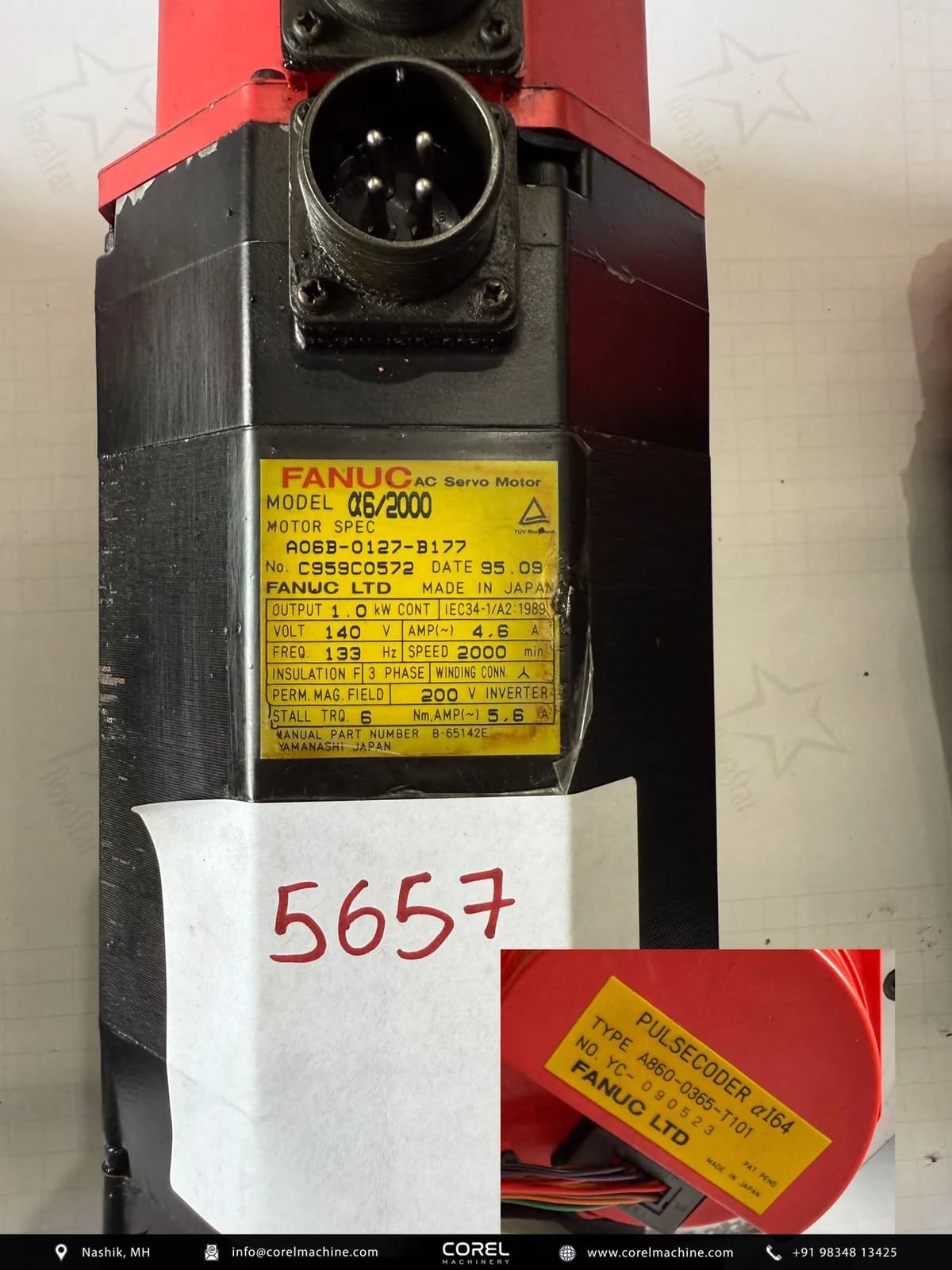 Used FANUC A06B-0127-B177 AC SERVO MOTOR — Motors