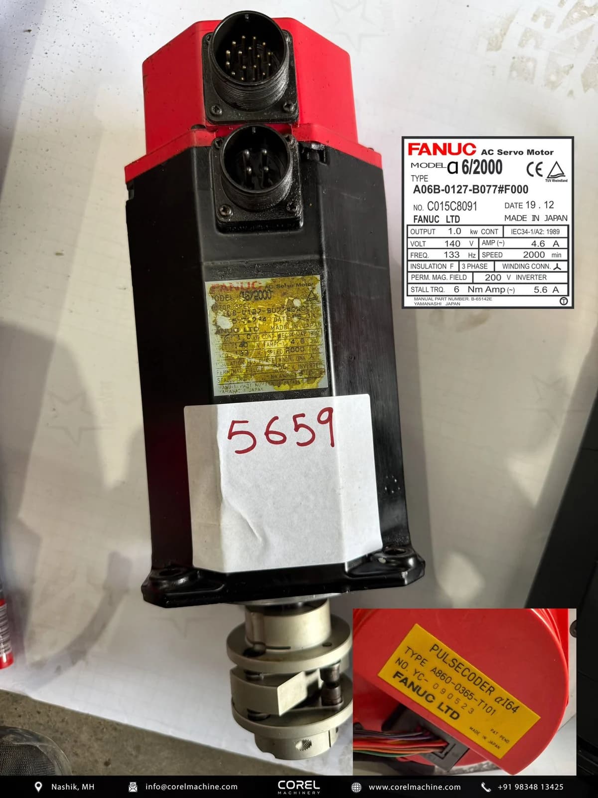 Used FANUC A06B-0127-B177 AC SERVO MOTOR — Motors