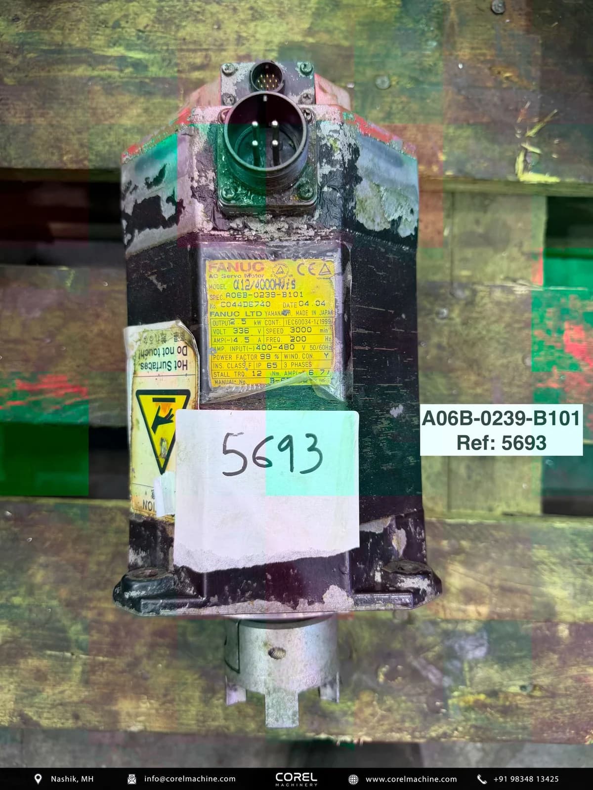 Used FANUC A06B-0239-B101 AC SERVO MOTOR — Motors