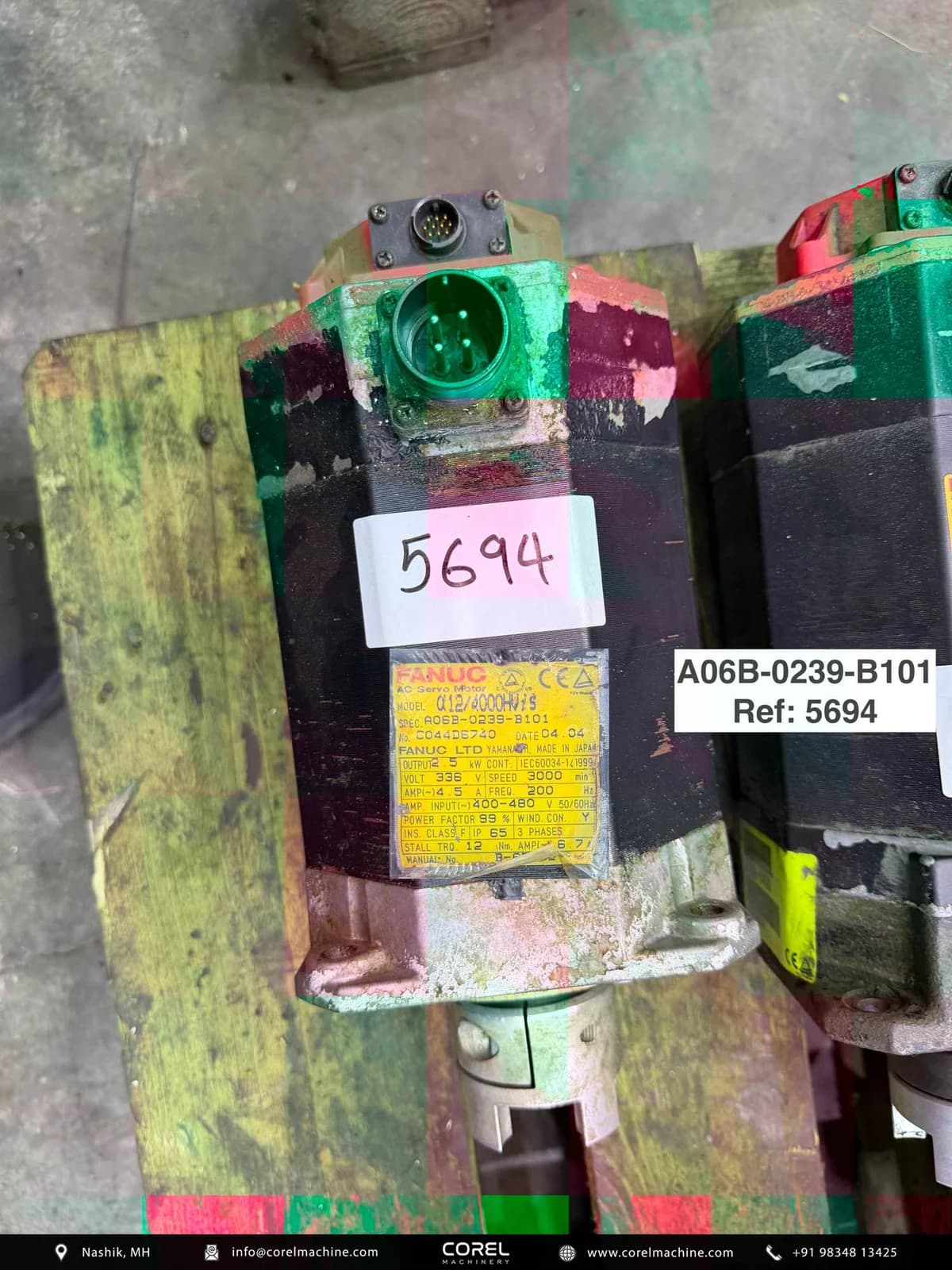 Used FANUC A06B-0239-B101 AC SERVO MOTOR — Motors