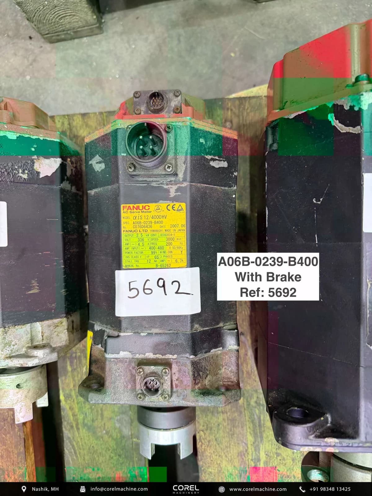 Used FANUC A06B-0239-B400 AC SERVO Brake MOTOR — Motors