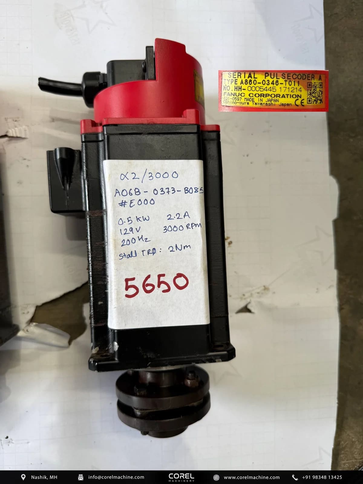 Used FANUC A06B-0373-B085#E000 AC SERVO MOTOR — Motors
