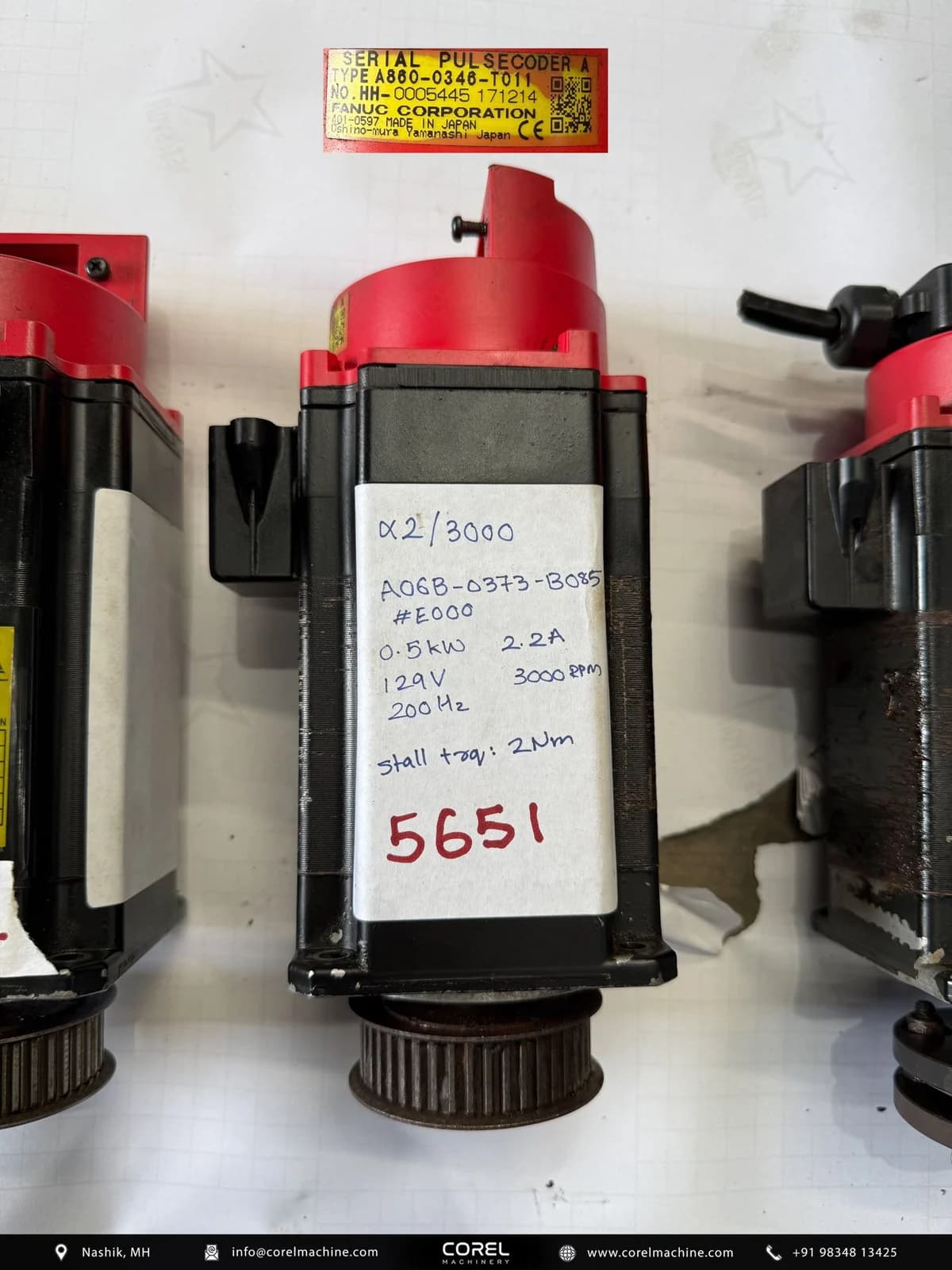 Used FANUC A06B-0373-B085#E000 AC SERVO MOTOR — Motors