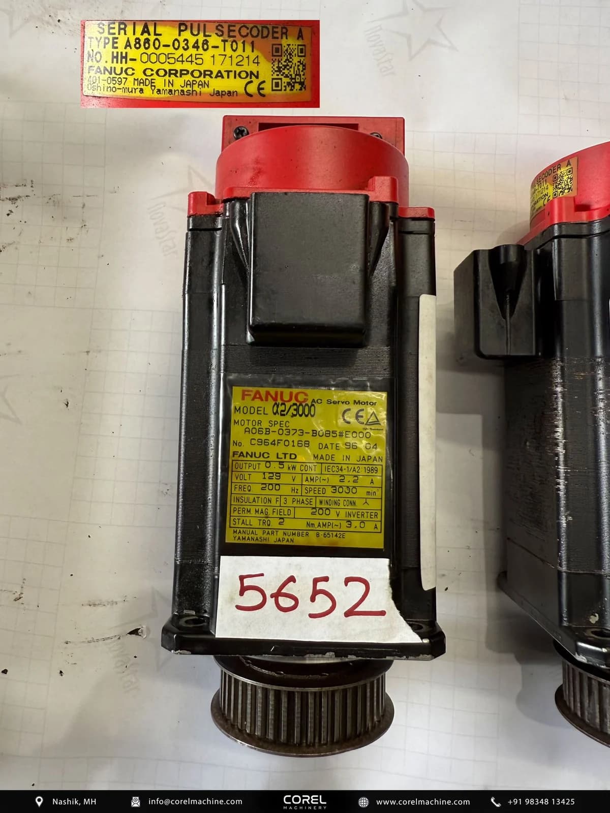 Used FANUC A06B-0373-B085#E000 AC SERVO MOTOR — Motors