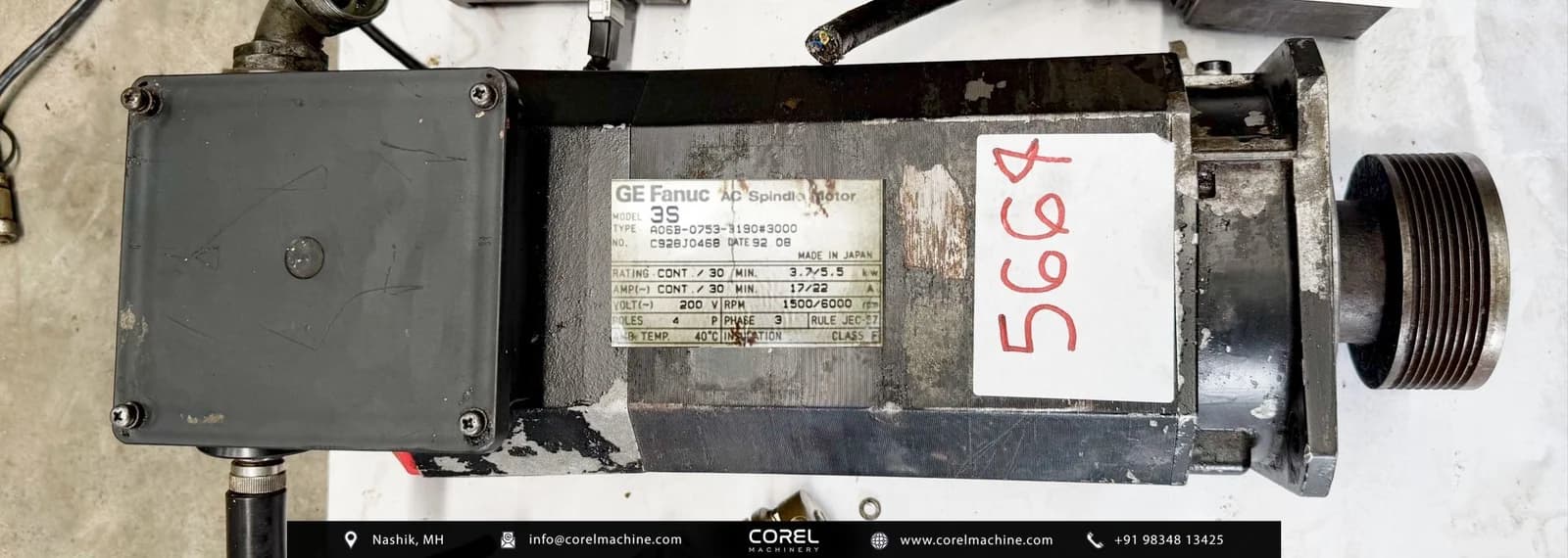 Used FANUC A06B-0753-B190#3000 AC SERVO MOTOR — Motors
