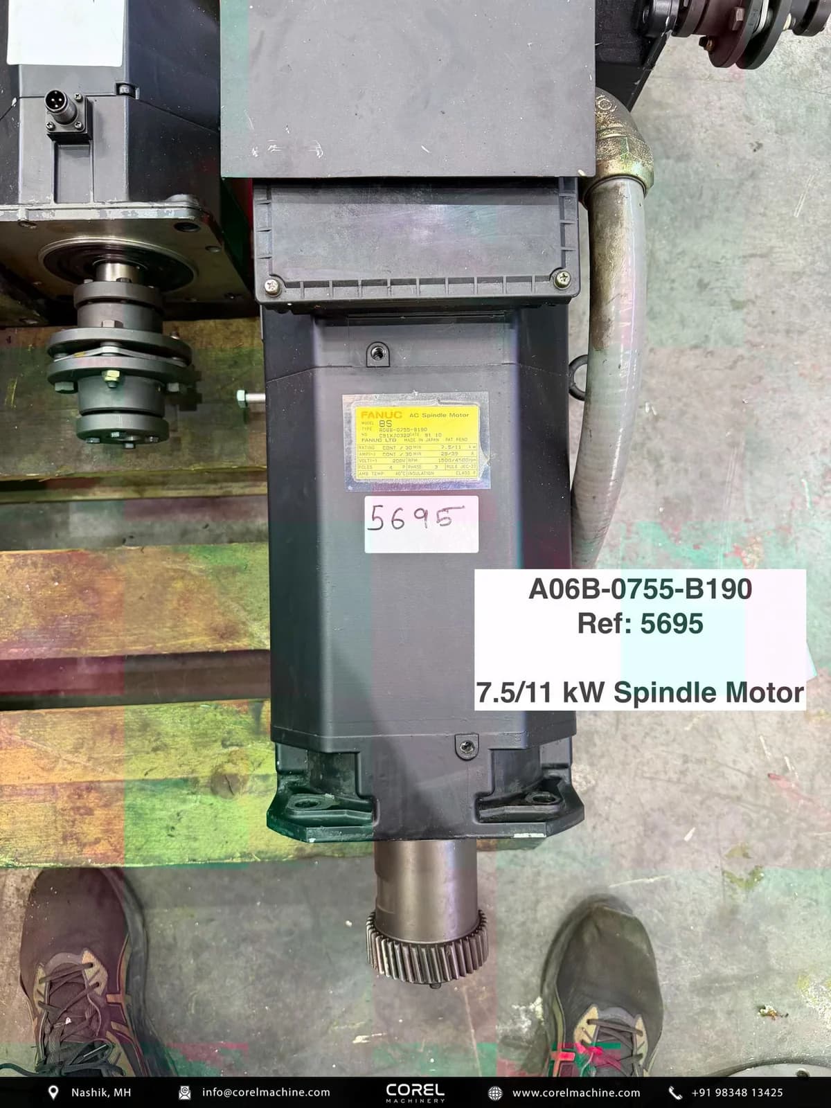 Used FANUC A06B-0755-B190 AC SPINDLE MOTOR — Motors