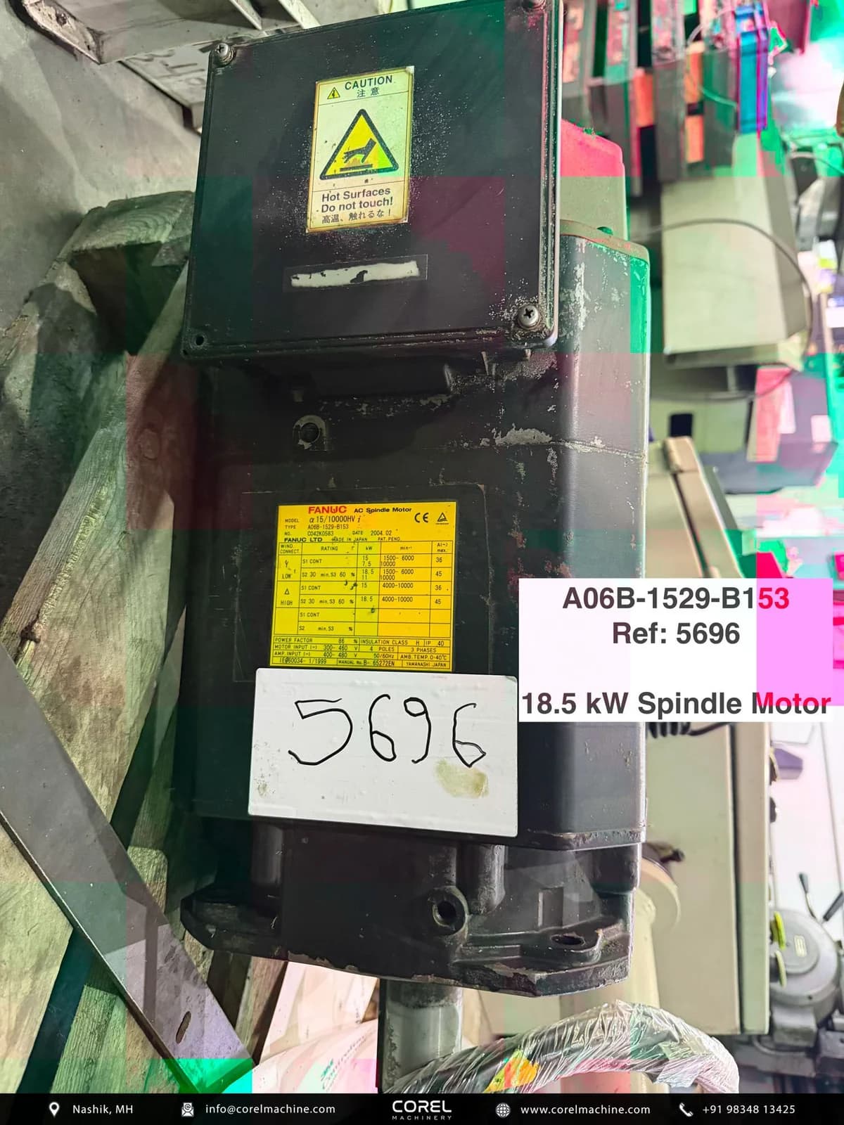 Used FANUC A06B-1529-B153 AC SPINDLE MOTOR — Motors