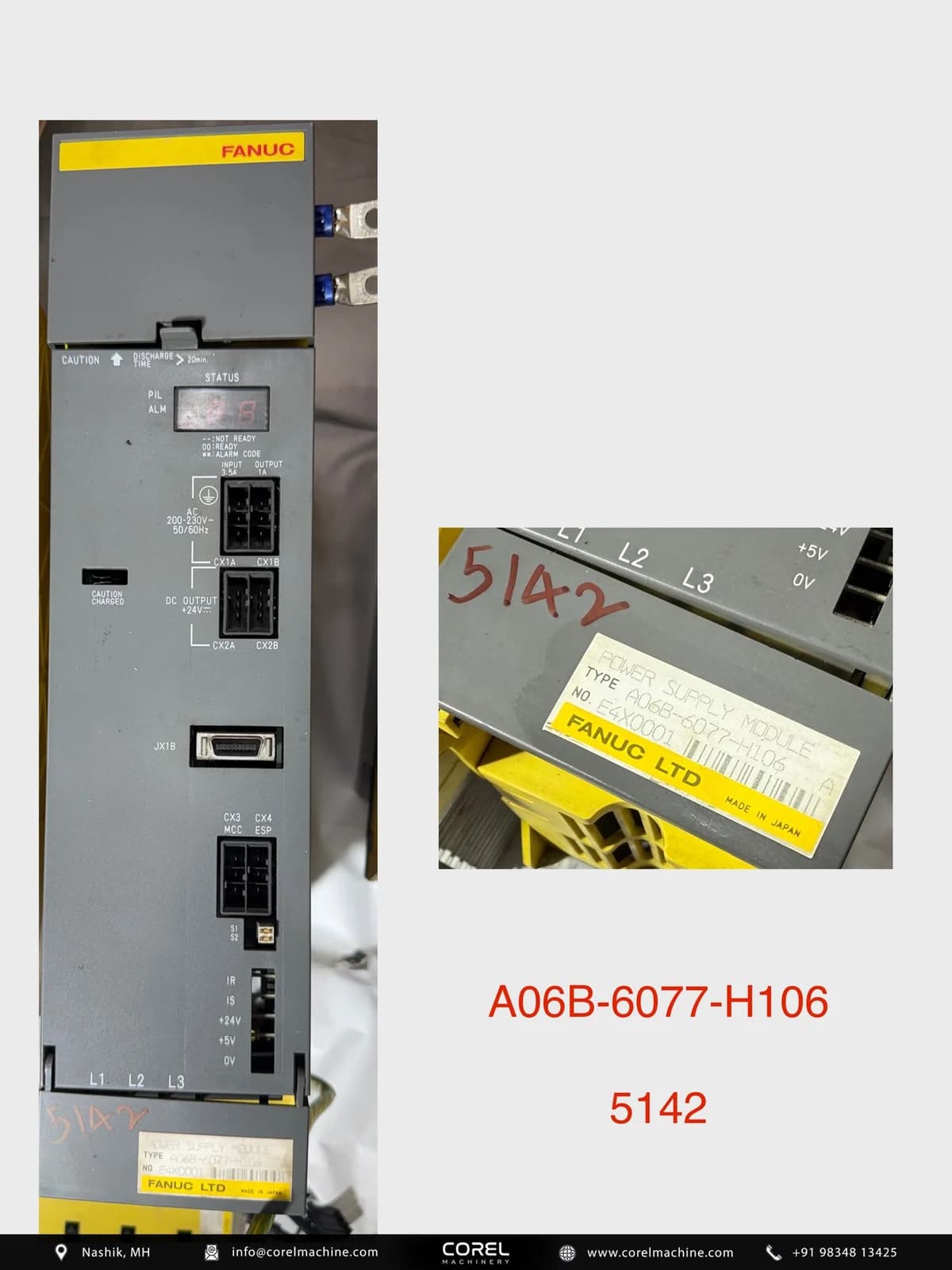 Used FANUC A06B-6077-H106 — Spares
