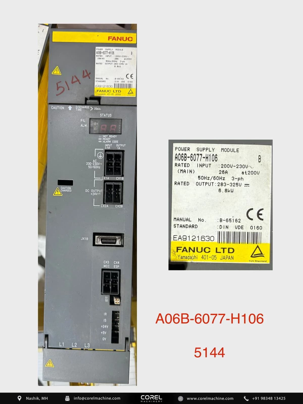 Used FANUC A06B-6077-H106 — Spares