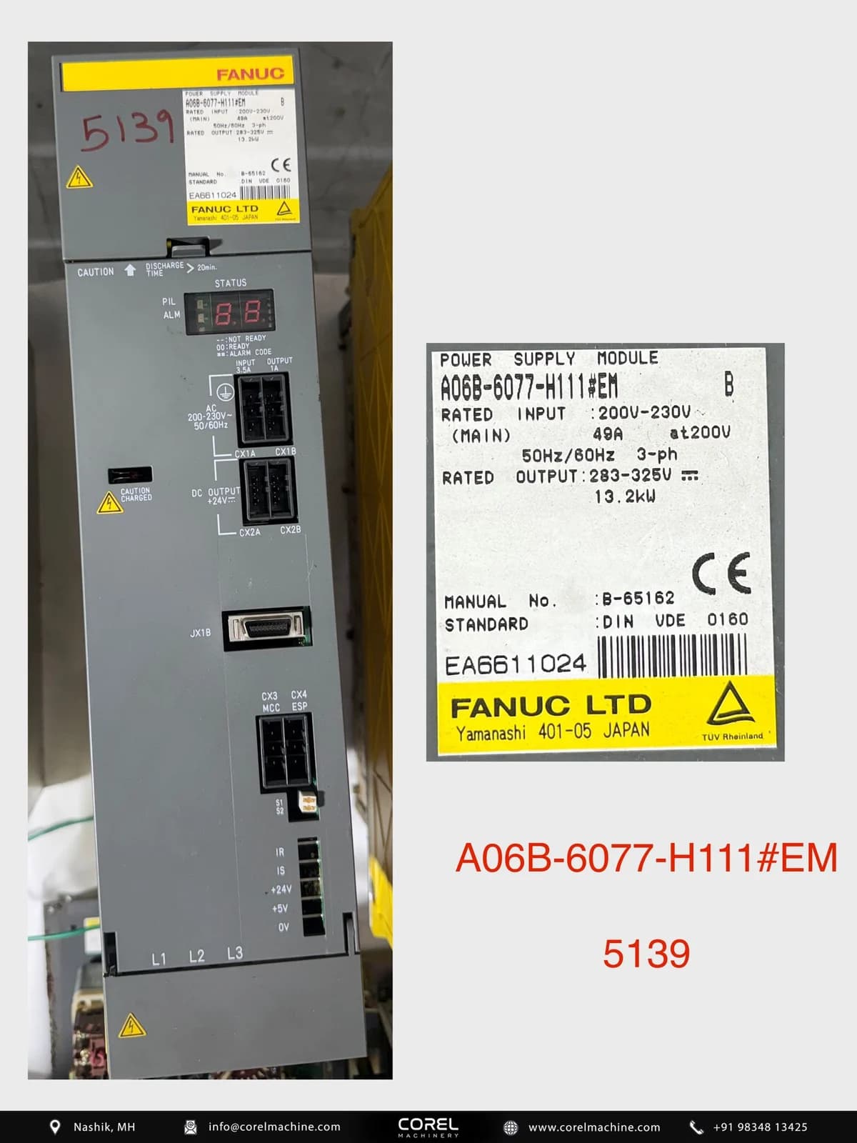Used FANUC A06B-6077-H111#EM — Spares
