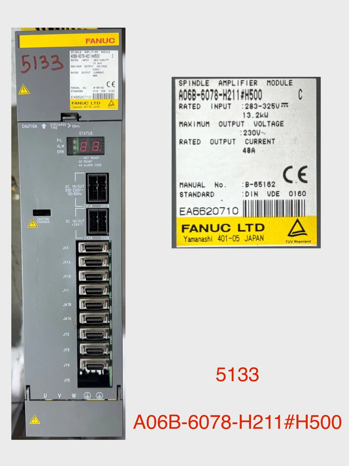 Used FANUC A06B-6078-H211#H500 — Spares