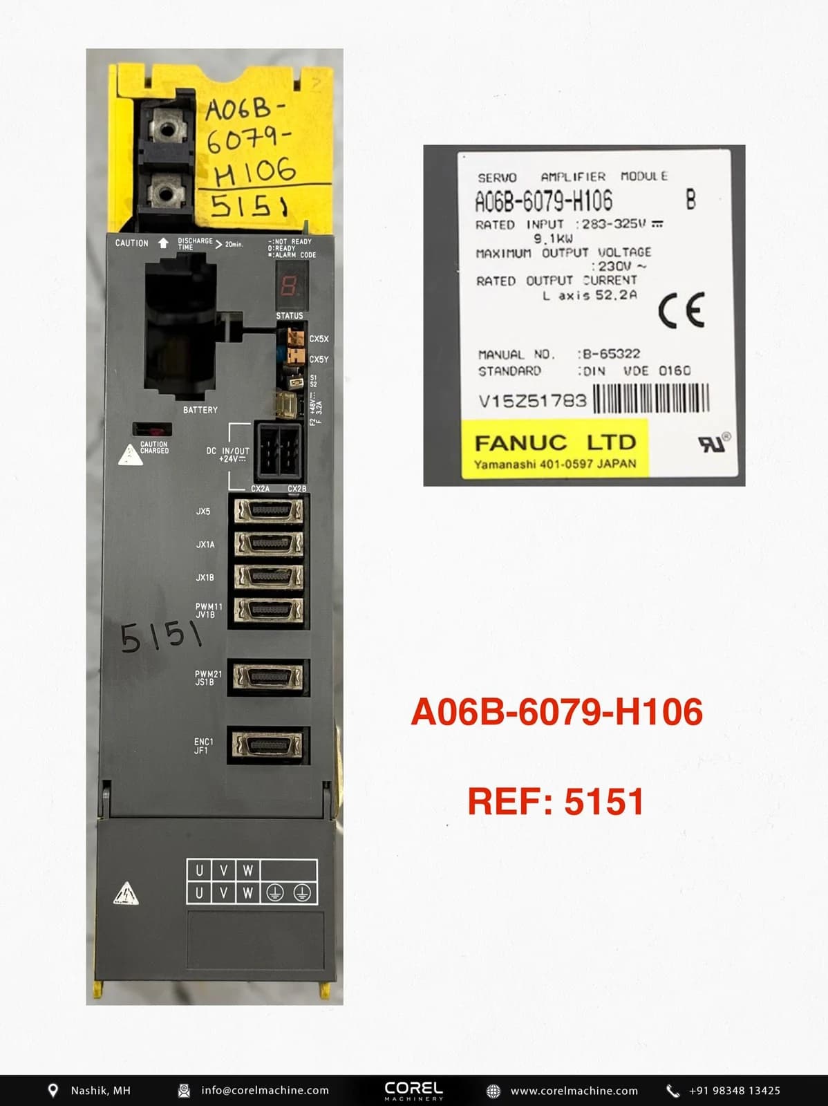 Used FANUC A06B-6079-H106 — Spares