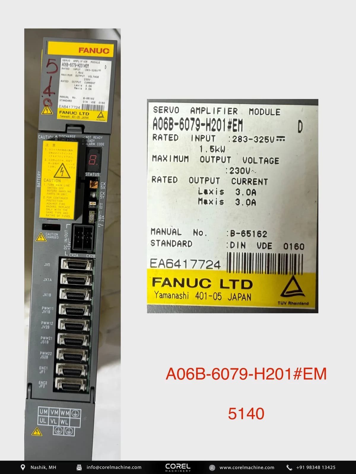 Used FANUC A06B-6079-H201#EM — Spares