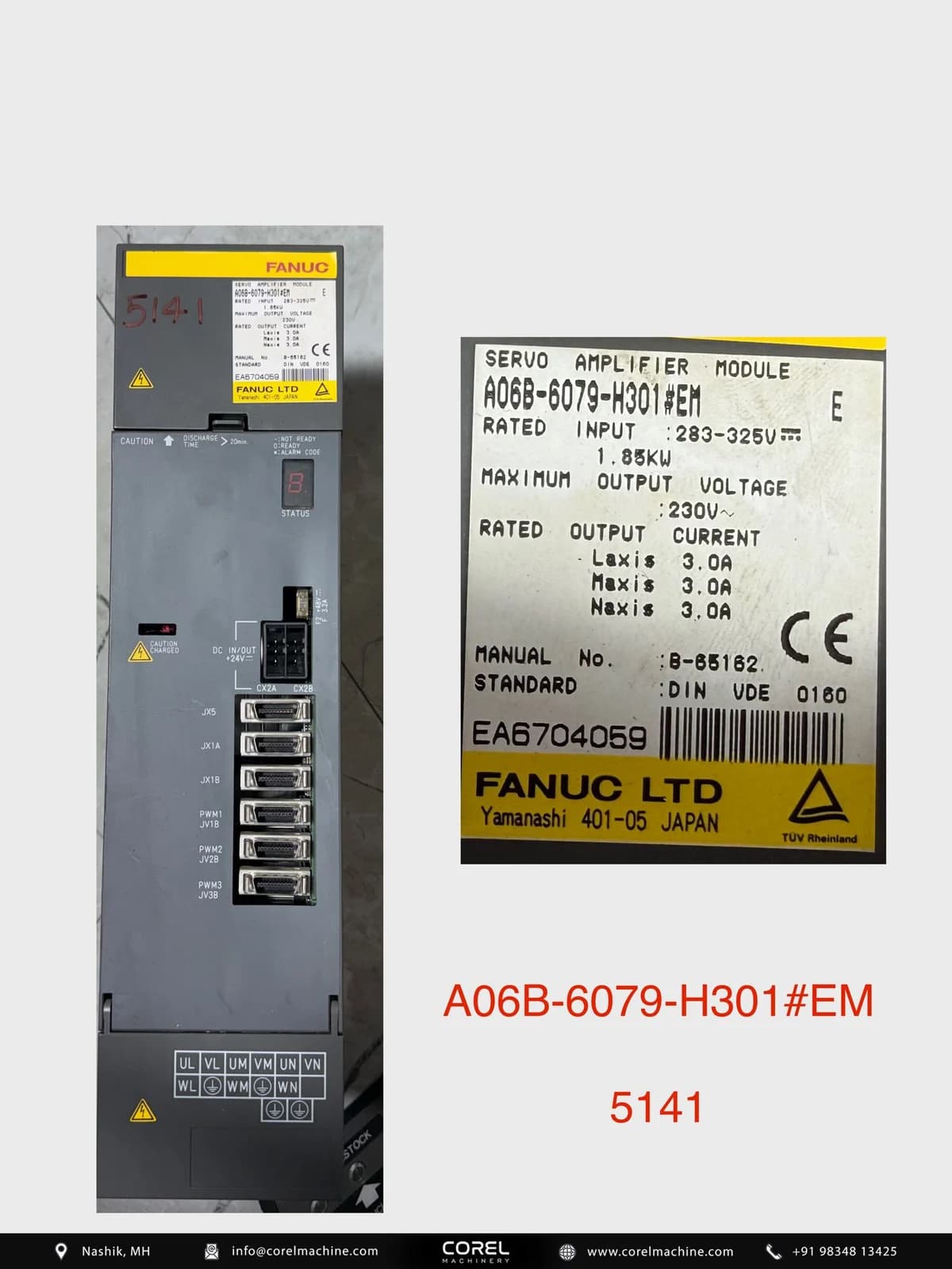 Used FANUC A06B-6079-H301#EM — Spares