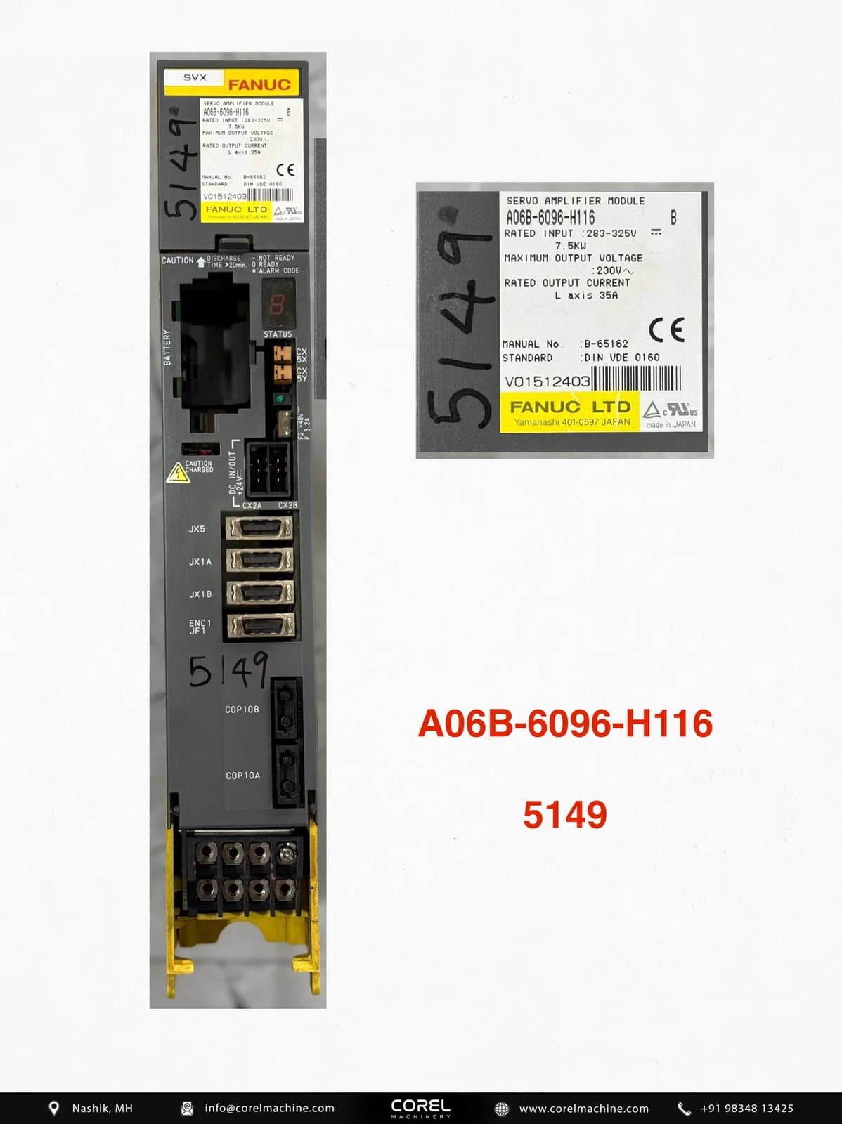 Used FANUC A06B-6096-H116 — Spares