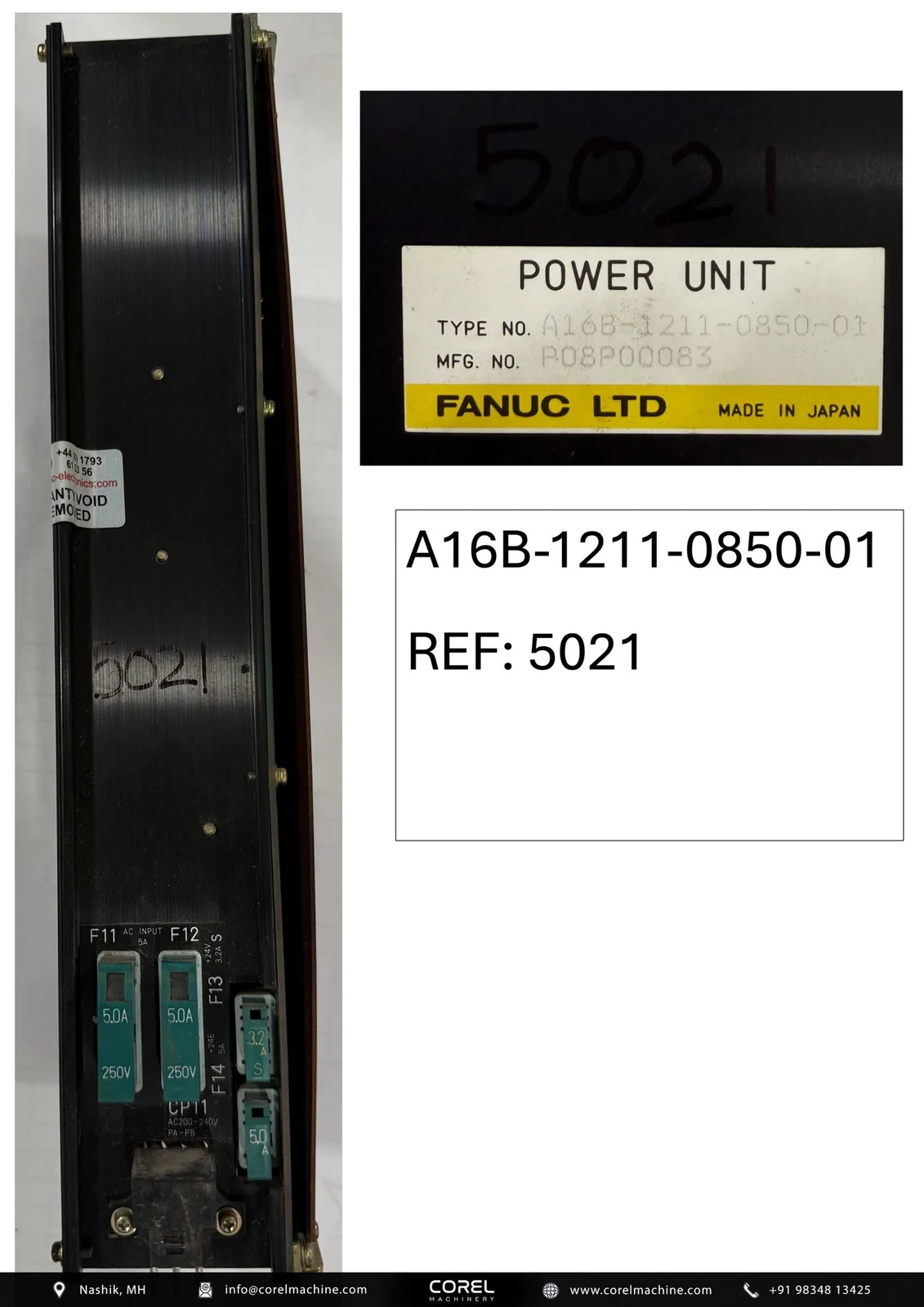 Used FANUC A16B-1211-0850-01 — Spares