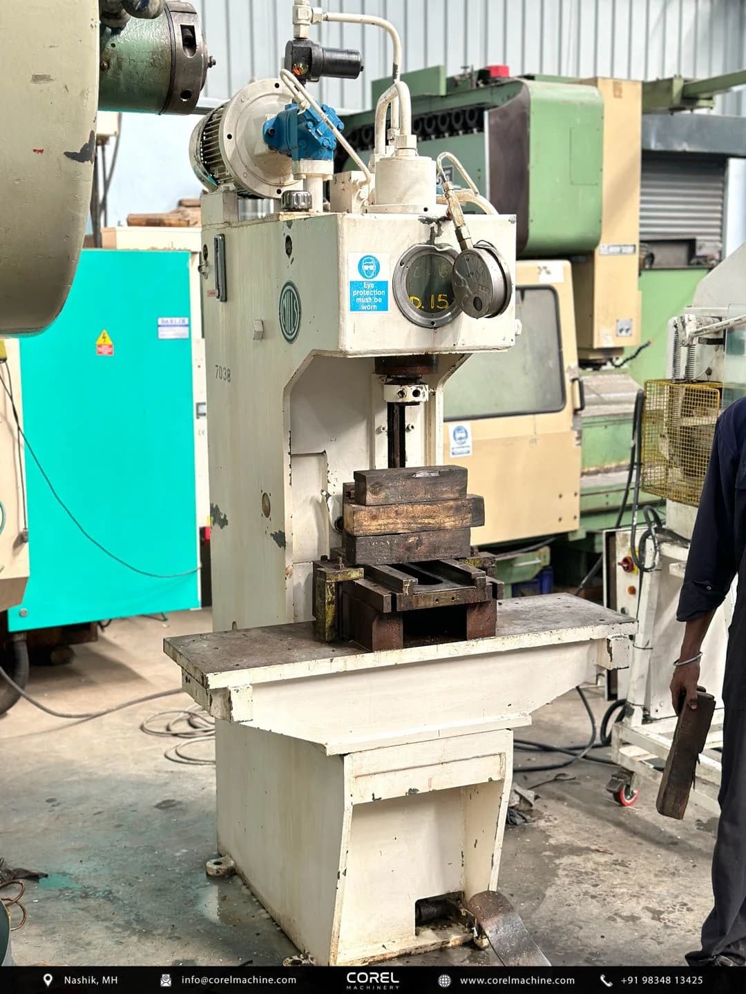 Used JOHN MILLS 15T HYDRAULIC PRESS — Press