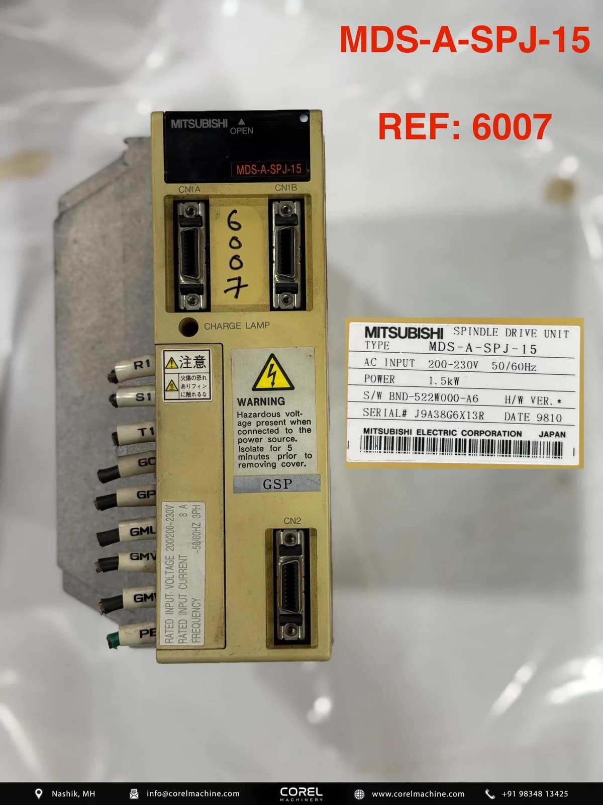 Used MITSUBISHI MDS-A-SPJ-15 — Spares