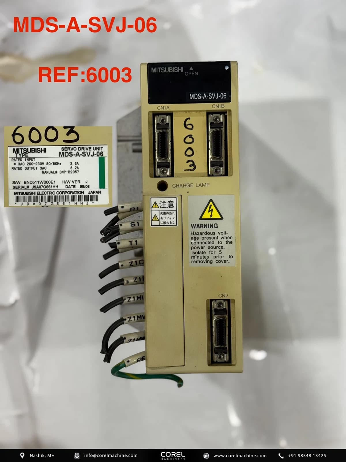 Used MITSUBISHI MDS-A-SVJ-06 — Spares