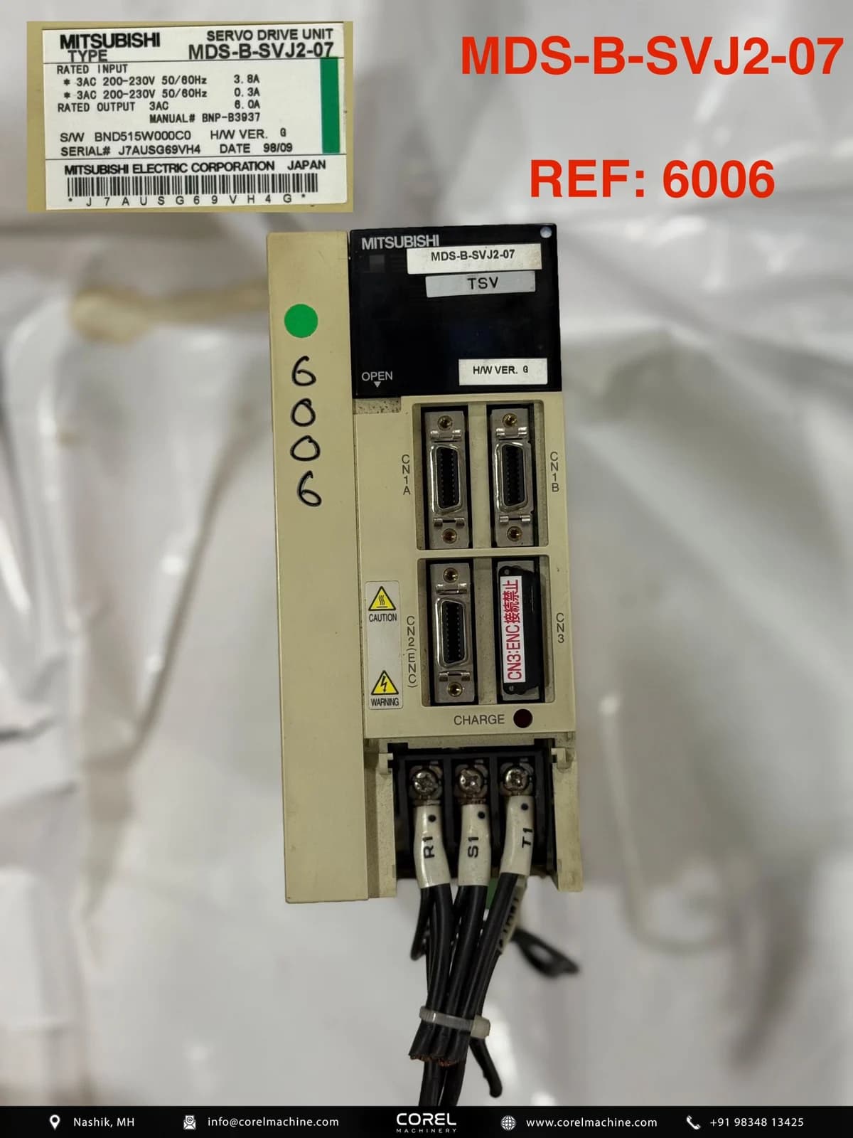 Used MITSUBISHI MDS-B-SVJ2-07 — Spares