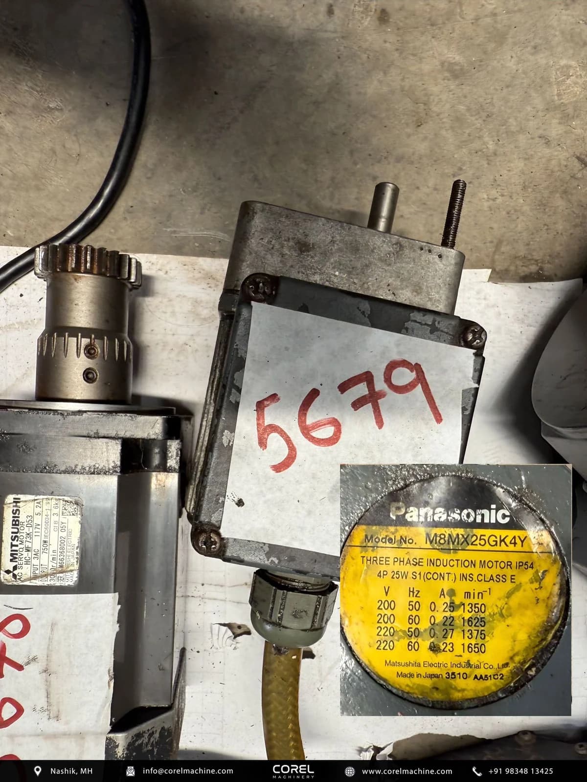 Used PANASONIC M8MX25GK4Y MOTOR — Motors