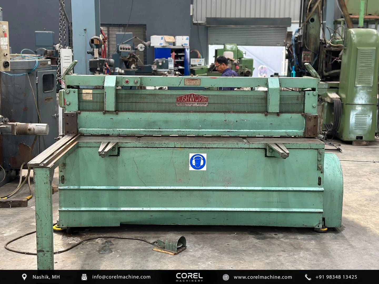 Used RUSHWORTH 6’6″ x 1/8″ SHEERING MACHINE — Sheet Metal