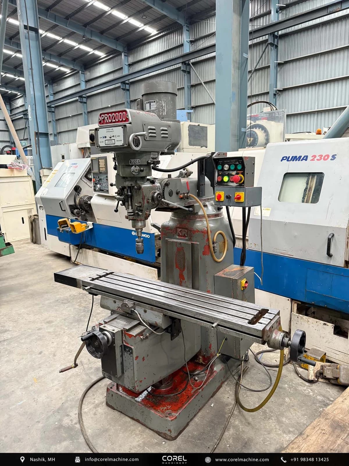 Used XYZ KRV PRO 2000 M1TR TURRET (BALL-SCREW) MILLING MACHINE — Milling Machines